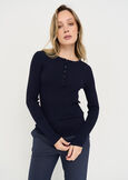 Maglia girocollo Mar con bottoni BLU Donna immagine n. 1