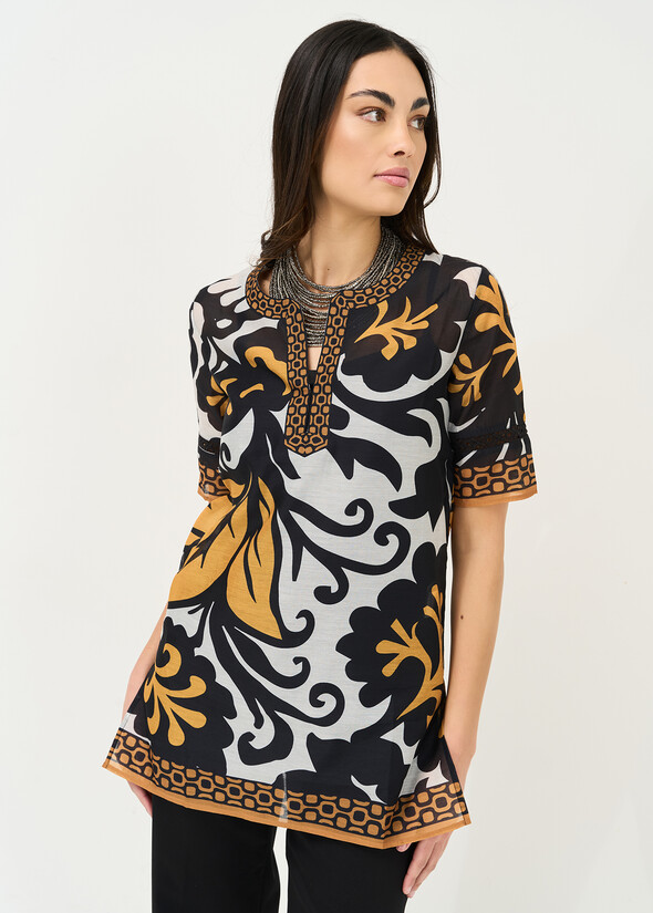 Blusa Kurta Breezy con stampa BIANCO WHITE Donna null