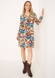 Azur floral wrap-effect dress VIOLA MELANZANA Woman image number 1
