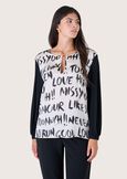 Blusa Cassiam in doppio tessuto BIANCO WHITE Donna immagine n. 1