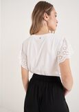 Sally 100% Cotton T-Shirt BIANCO WHITENERO BLACK Woman image number 3