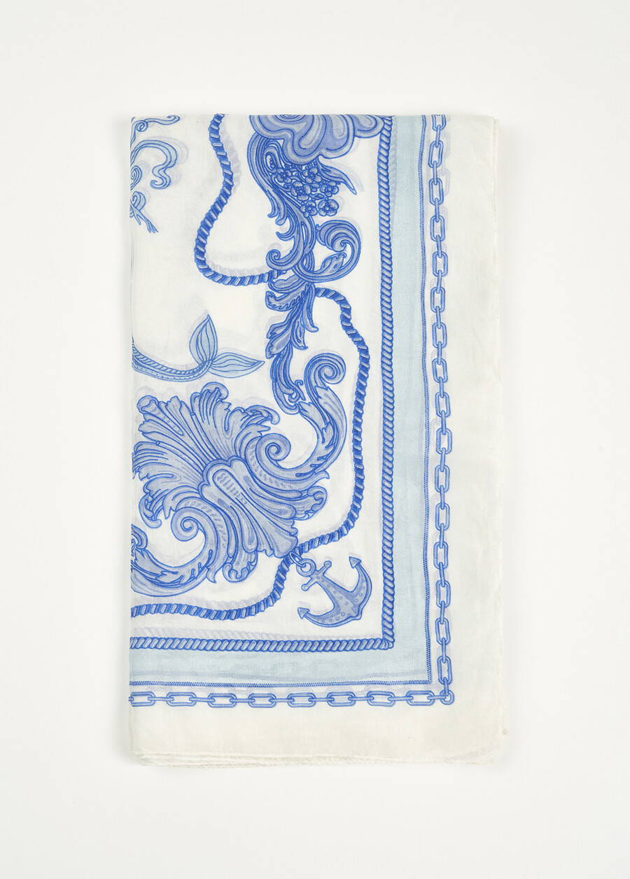 Simona 100% silk scarf BIANCO WHITEBIANCO WHITE Woman , image number 2