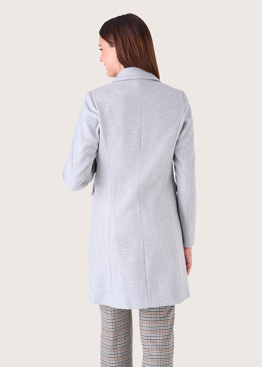 Cappotto Clotilde in panno NERO BLACKGRIGIO MEDIUM GREY Donna , immagine n. 3