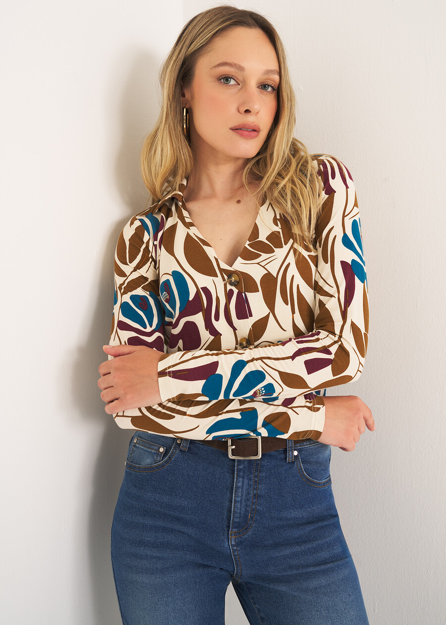 Saemi printed T-shirt VIOLA MELANZANA Woman , image number 1