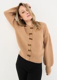 Mercury faux cardigan puff sleeves BEIGE ECRU Woman image number 1