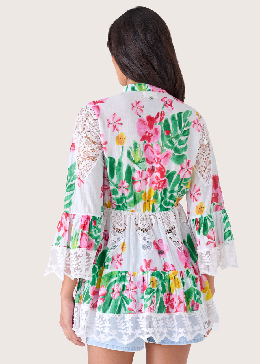 100% cotton blouse BIANCO Woman , image number 3