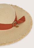 Straw hat with ribbon BEIGE LIGHT BEIGE Woman image number 2