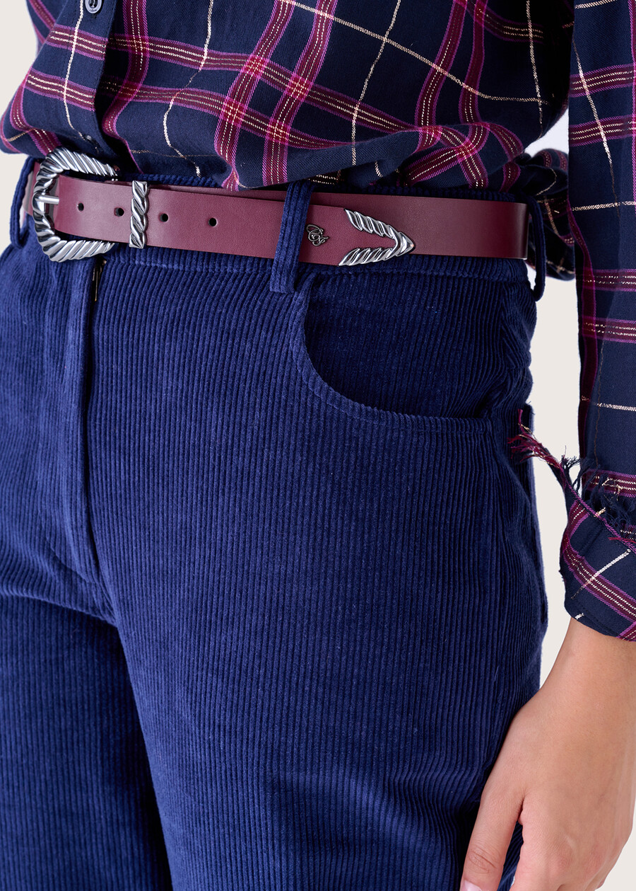 Pepa velvet trousers BLU LAGUNA Woman , image number 3