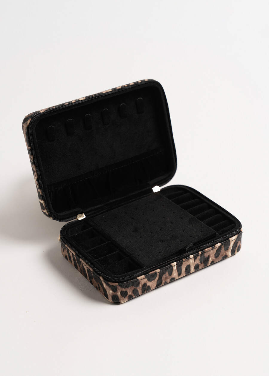 Baylie animal-print eco-leather jewelry case NERO BLACK Woman , image number 3