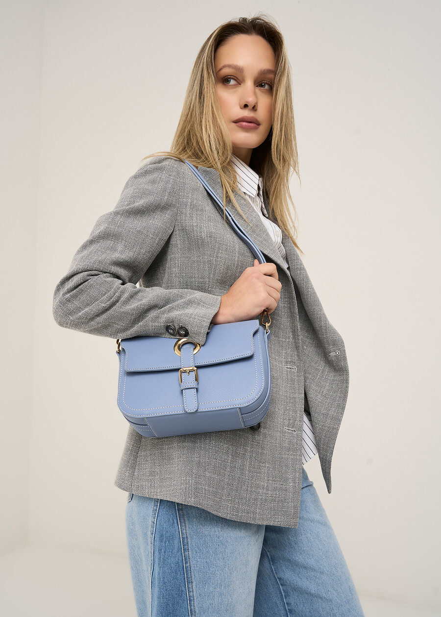 Baxy deer-print shoulder bag BIANCO WHITEAZZURO AZZURROBLU Woman , image number 1