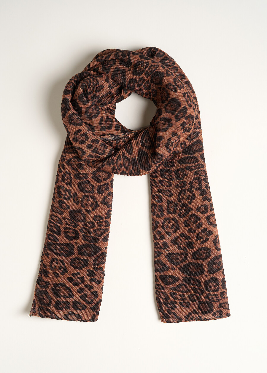 Suellen print pleated scarf MARRONE CARAMELLO Woman , image number 2