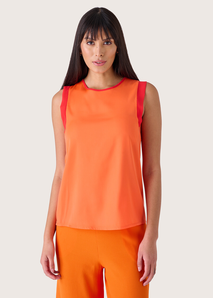 Tobia double fabric top ARANCIO SUNRISE Woman , image number 4