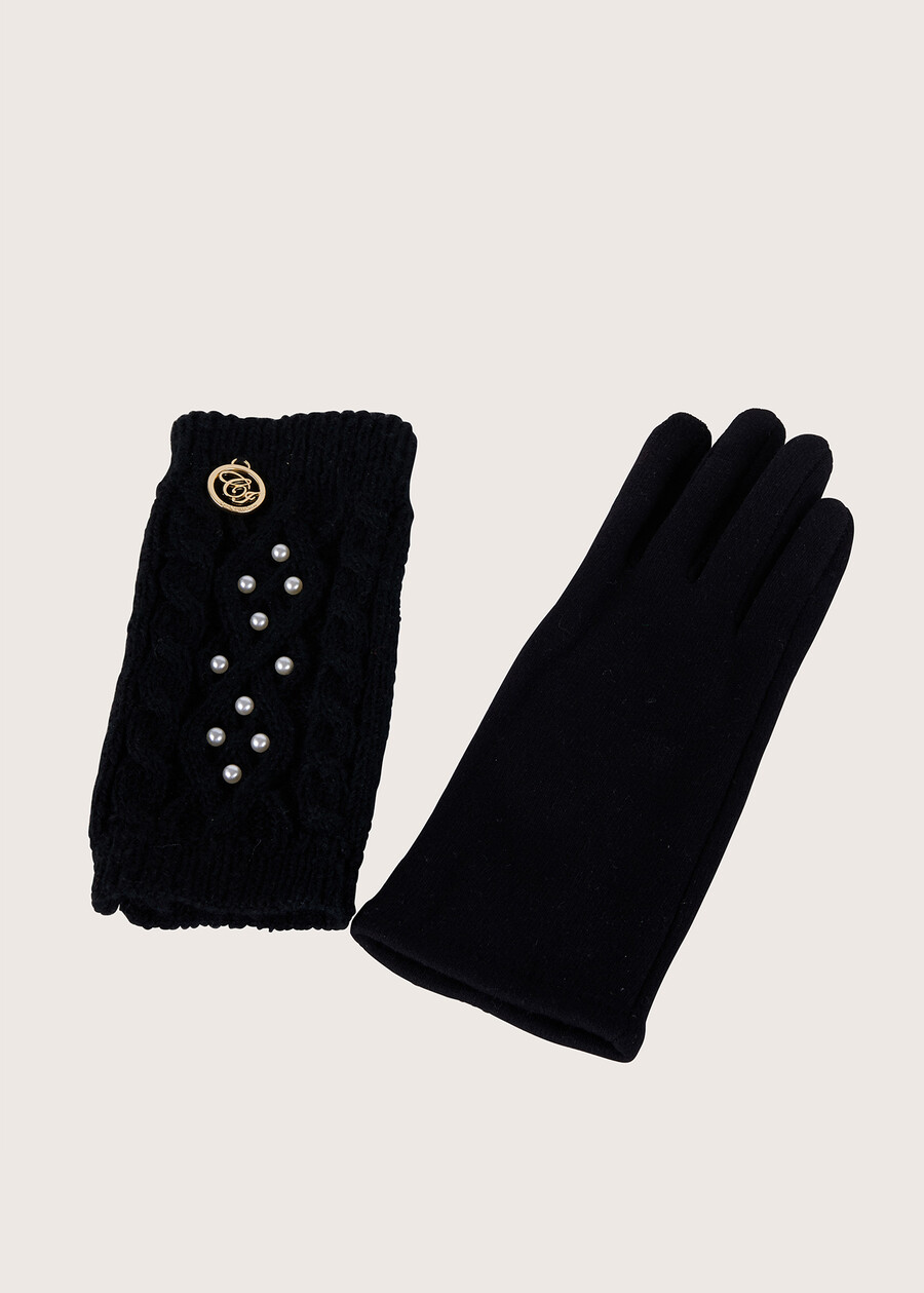 Gavin knitted double gloves NERO Woman , image number 2