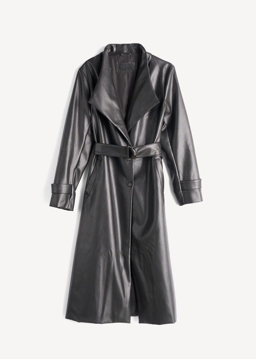Timoty faux-leather trench coat NERO Woman , image number 5