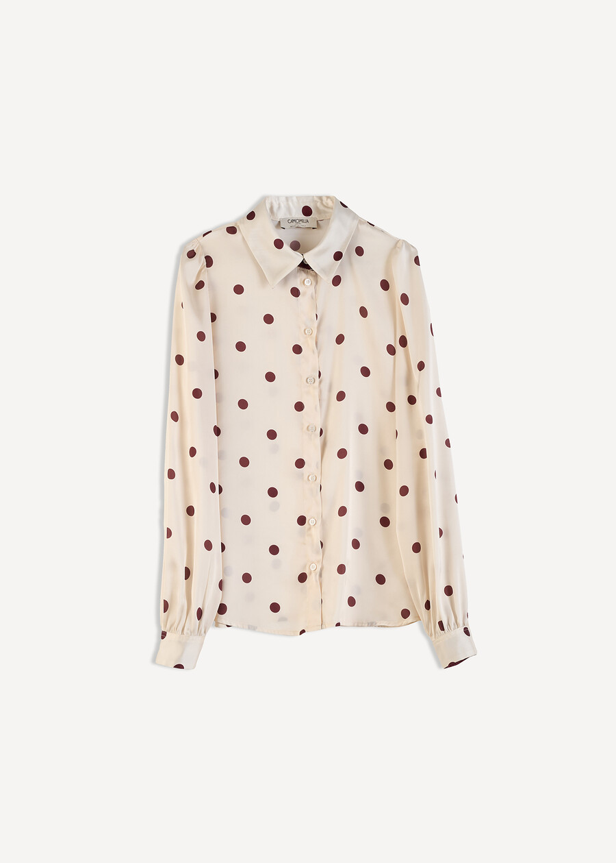 Chery recycled satin polka dot top BEIGE LATTE Woman , image number 6