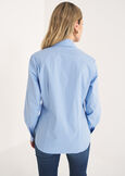 Camicia Alessia-D basic cotone BIANCO WHITEBLU CELESTE Donna immagine n. 3