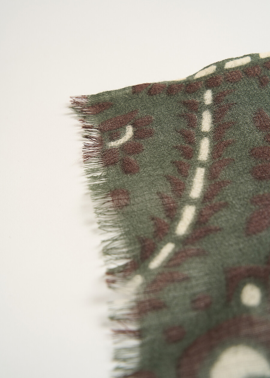 Sophie wool macro paisley scarf ROSSOVERDE Woman , image number 3