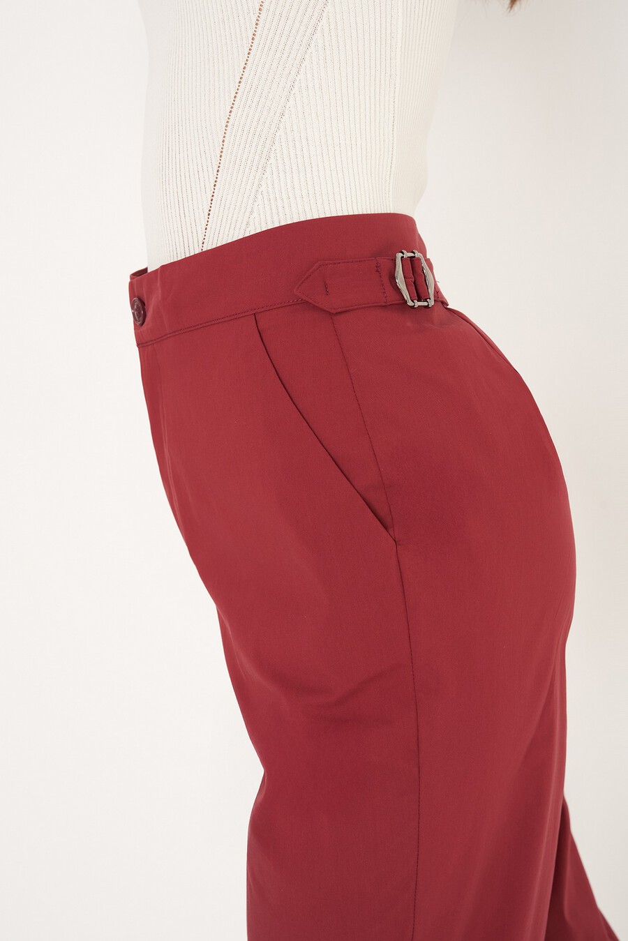 Pantaloni Principe in cotone
 ROSSO BORDEAUX Donna , immagine n. 3