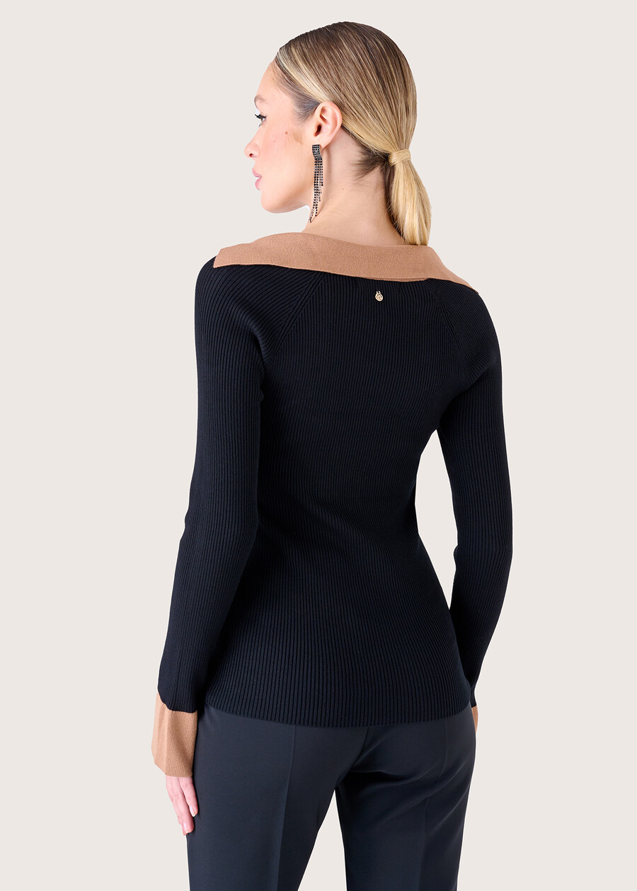 Miriam jersey with square neckline NERO BLACK Woman , image number 3