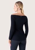 Miriam jersey with square neckline NERO BLACK Woman image number 3