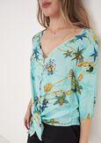 Samira Marine Print T-Shirt BLUE TURCHESE Woman image number 2