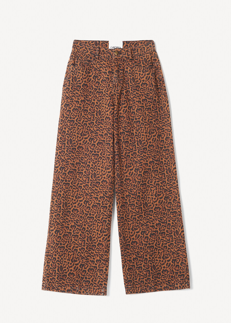 Daisy palazzo denim trousers NERO BLACKMARRONE CARAMELLO Woman , image number 5