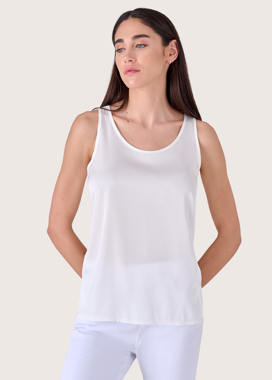 Top Tiziano in satin BIANCOBLUE OLTREMARE FUXI GLOSSMARR CACAO Donna , immagine n. 1