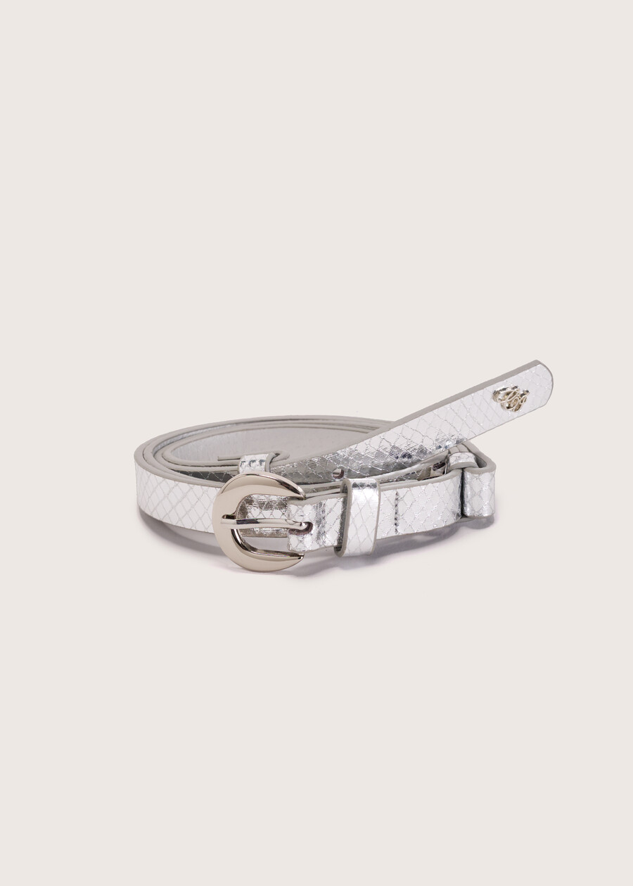 Carola python-effect belt GRIG SILVER GOLD Woman , image number 1