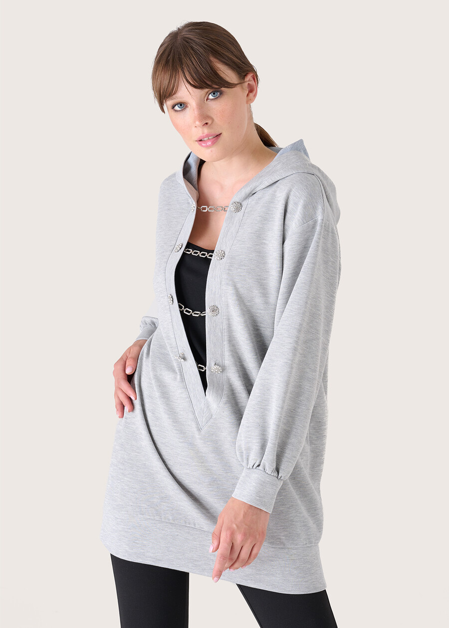 Suzanne sweater with pearls and chains GRIGIO MEDIUM GREY Woman , image number 1