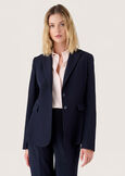 Giselle technical fabric blazer NERO BLACKBEIGE GESSOBLU Woman image number 1