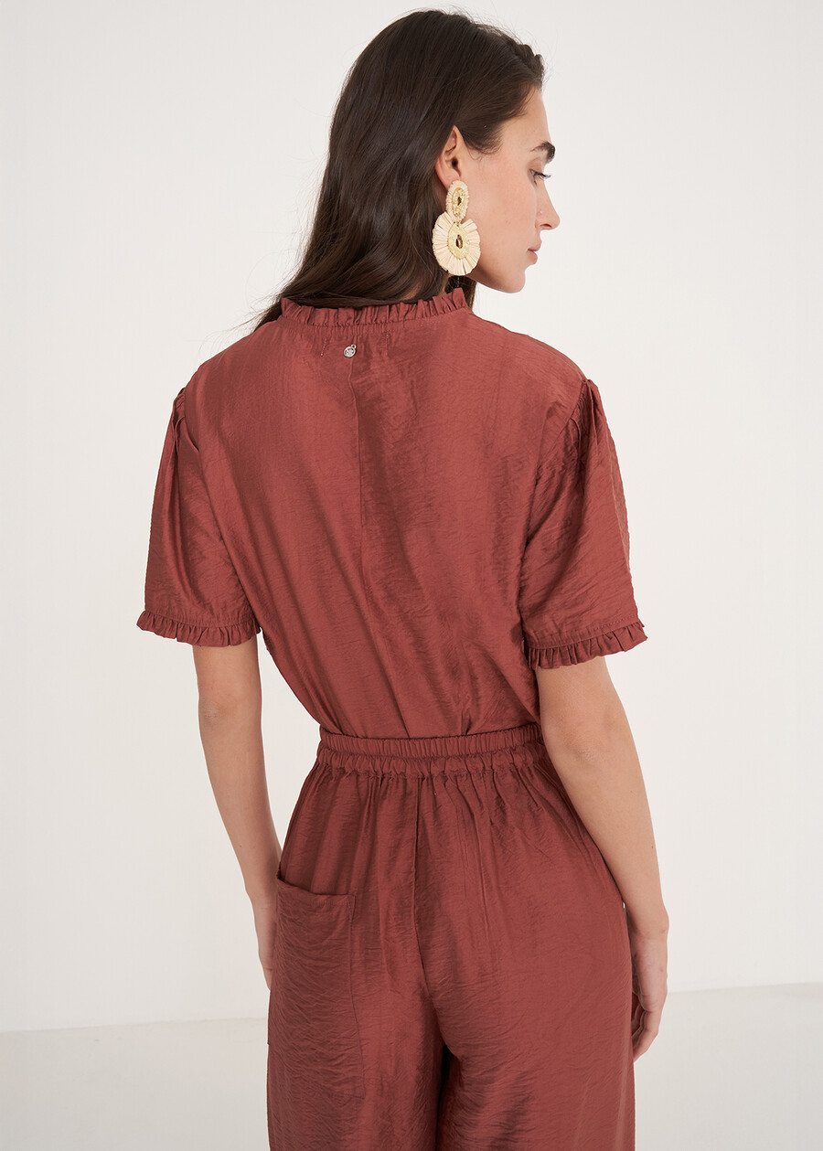 Blusa Babus in viscosa MARRONEBLU OTTANIO Donna , immagine n. 3