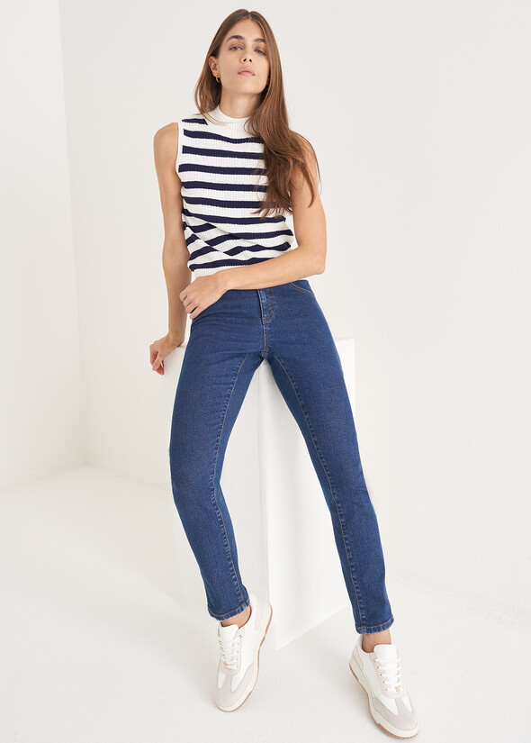 Pantalone Kate in denim di cotone DENIM DARK DENIM Donna null
