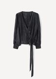 Blusa Baia Wrap Con Ricamo BLU OTTANIONERO BLACK Donna immagine n. 5