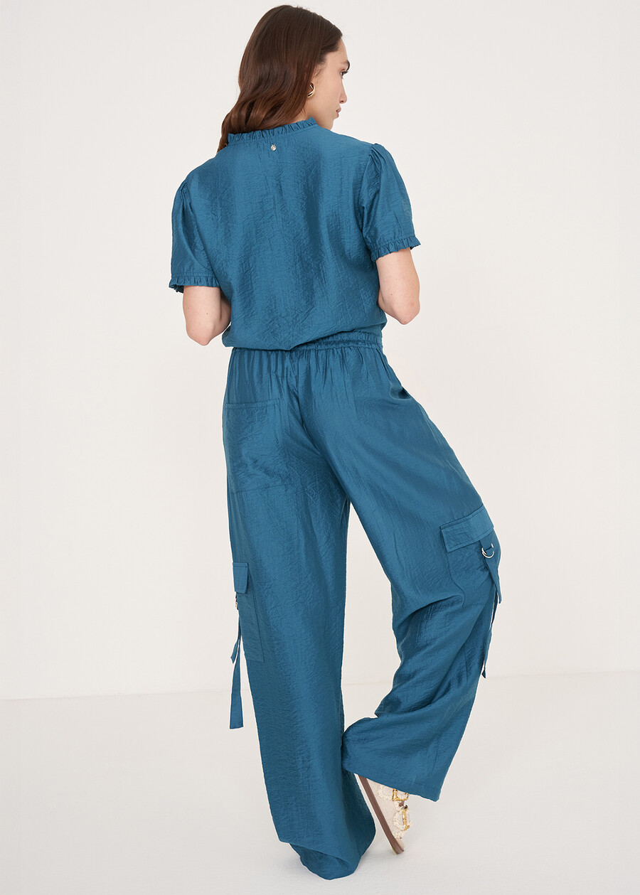 Pecan viscose trousers MARRONEBLU OTTANIO Woman , image number 5