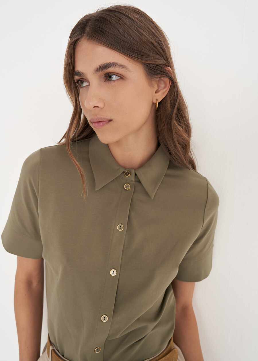 Camicia Alessia in cotone BIANCO WHITEVERDE ALGABLU ELETTRICO Donna , immagine n. 2