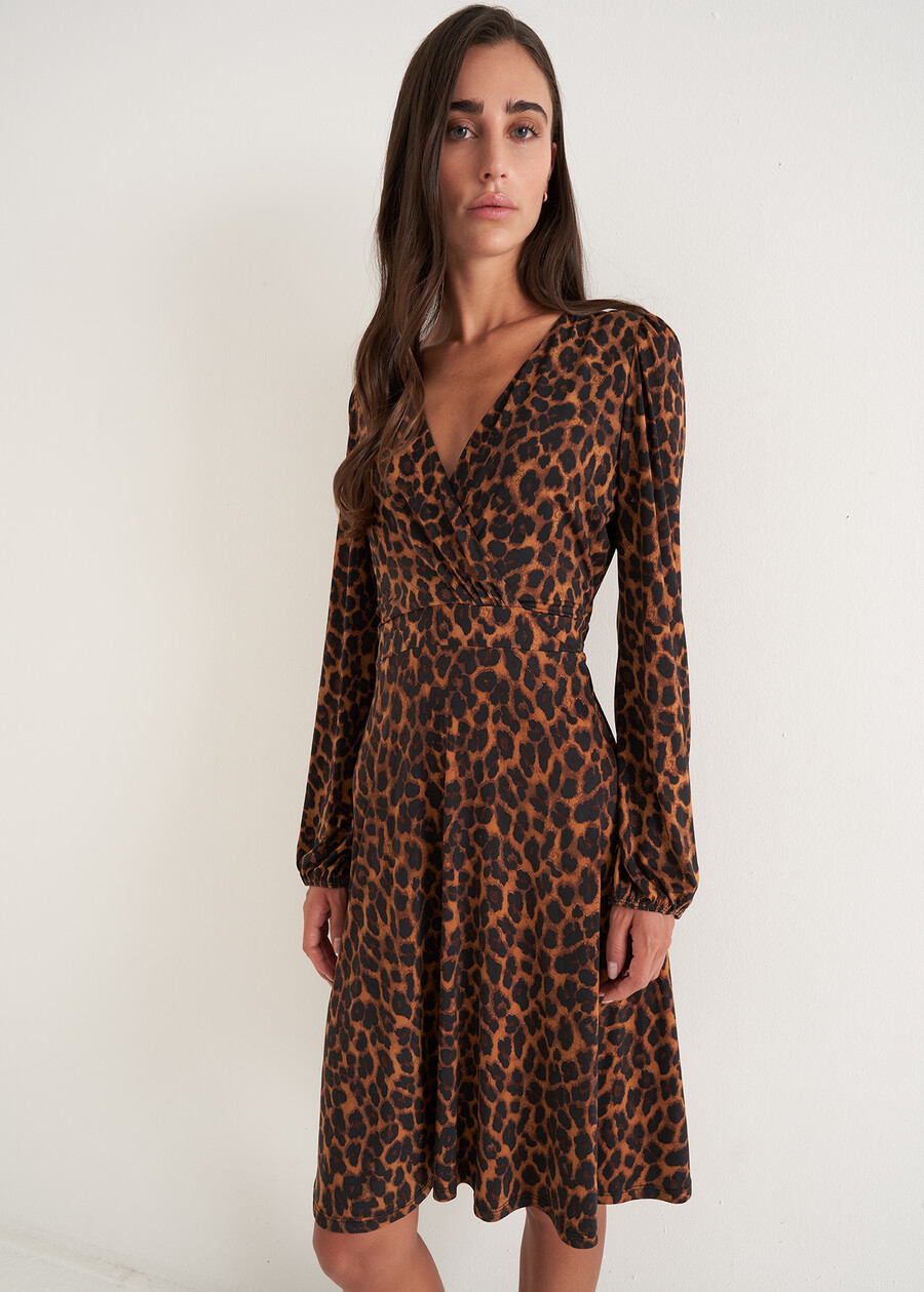 Astrid printed dress Leopardier MARRONE CARAMELLO Woman , image number 2