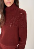 Magda turtleneck sweater with openwork design ROSSO CHIANTI Woman image number 2