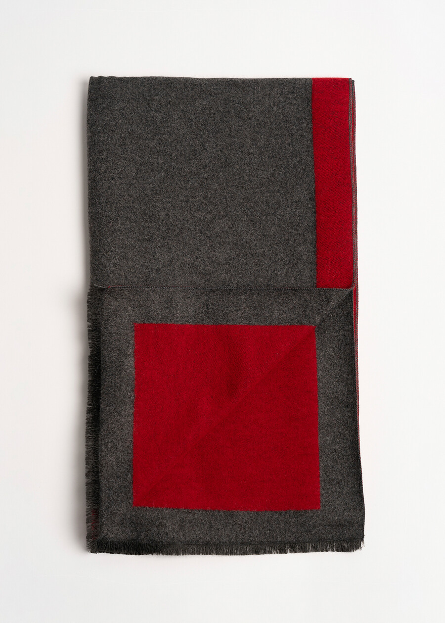 Sciarpa Susy con bordo a contrasto GRIGIO CENEREMARRONE CAFFE Donna , immagine n. 3