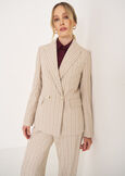 Giacca Gloria gessata da tailleur BEIGE ECRU Donna immagine n. 3
