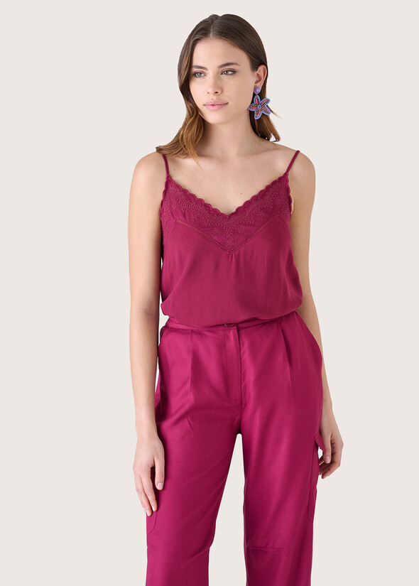 Top Two in 100% rayon twill ROSSO CHIANTI Donna null