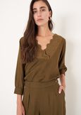 Blusa Blues in viscosa e lino
 BEIGE DOESKIN VERDE ALGA Donna immagine n. 1