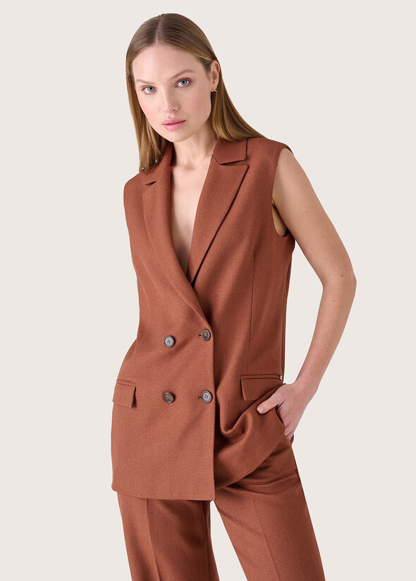 Gilet Giorgio effetto stuoia MARRONE CACAO Donna null