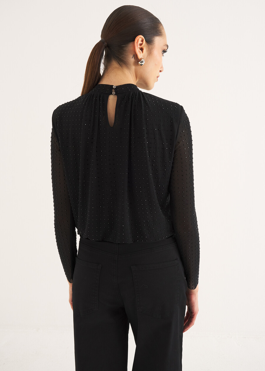 T-shirt Star slim fit NERO BLACK Donna , immagine n. 3