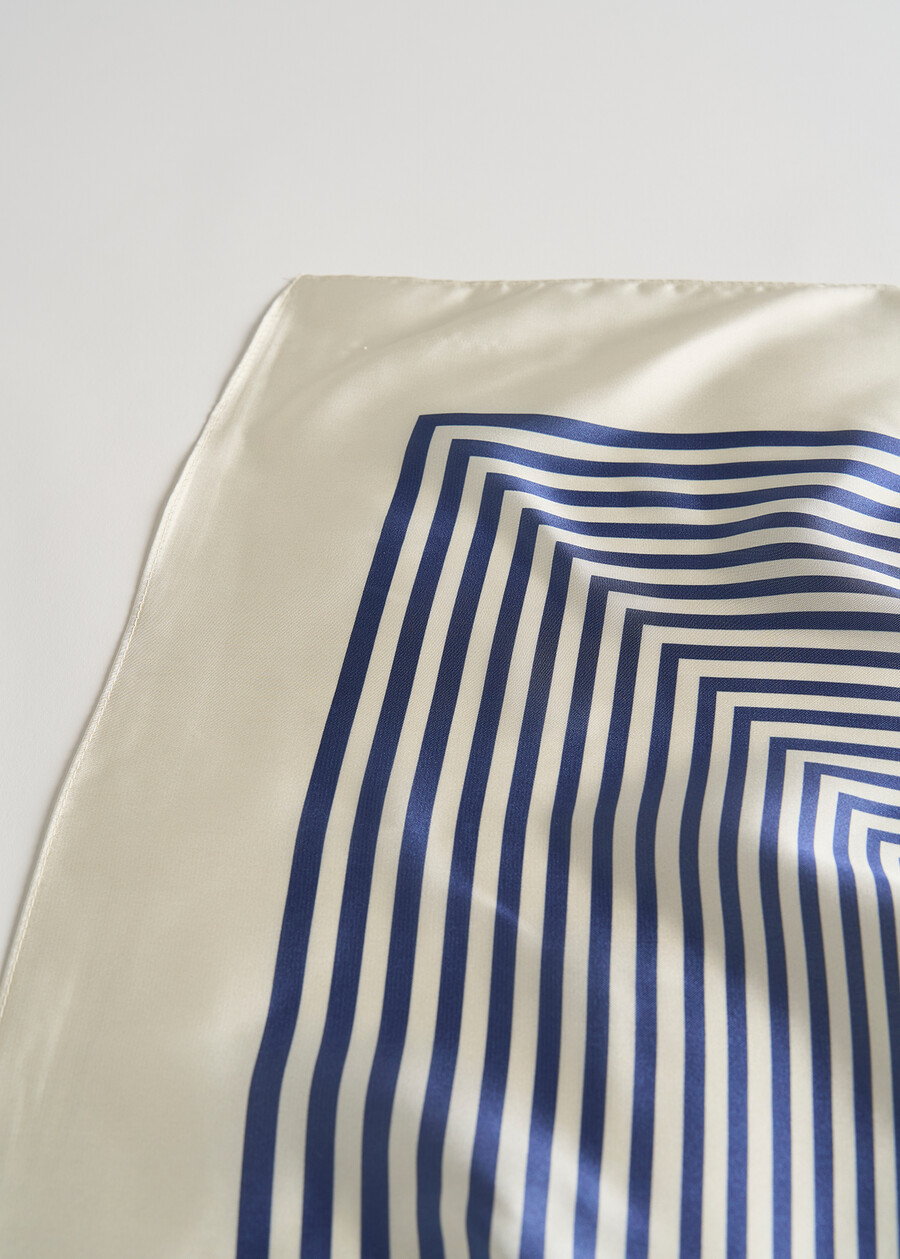 Foulard Silvia con fantasia a righe BEIGE LATTE Donna , immagine n. 2