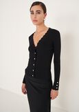Cher cardigan with pearl-effect buttons NERO BLACK Woman image number 1
