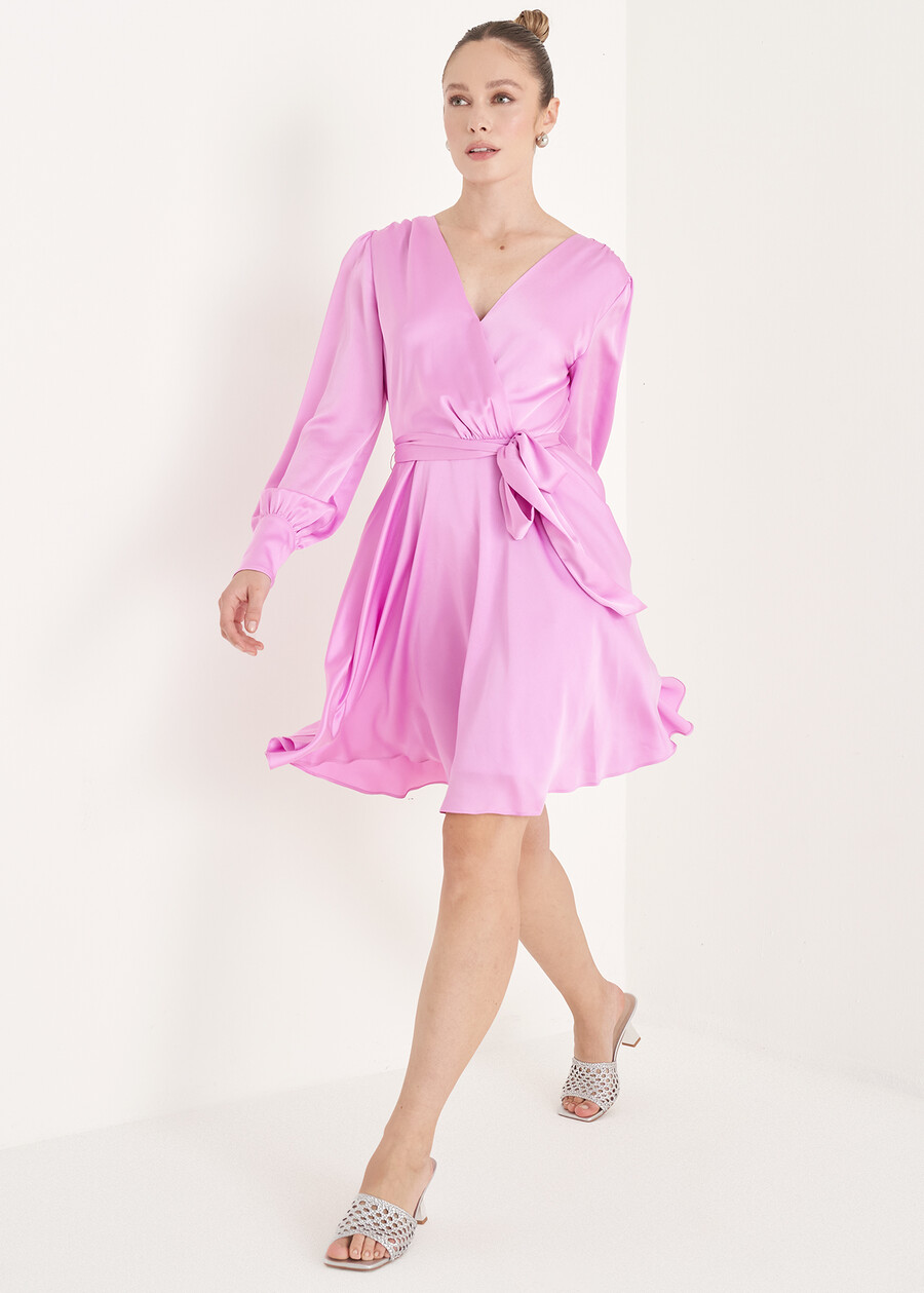 Angelique satin dress VIOLA ORCHIDEA Woman , image number 1