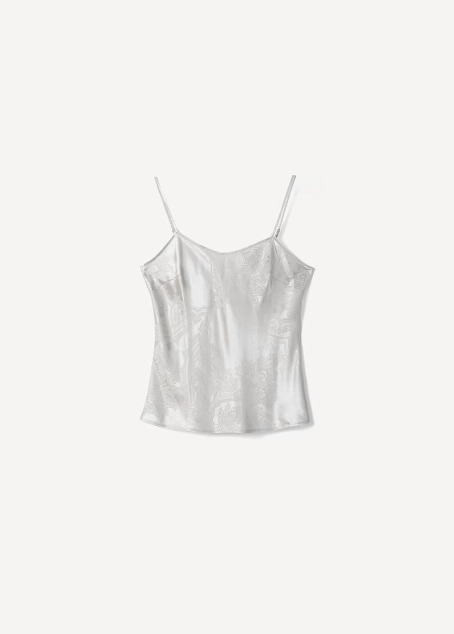 Texas Silk Jacquard Top GRIGIO SILVER ORO GOLDEN Woman , image number 4