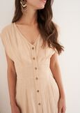 Abito Alena in viscosa e lino
 BEIGE DOESKIN VERDE ALGA Donna immagine n. 2