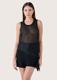 Talea top with micro-paillettes NERO BLACK Woman image number 2