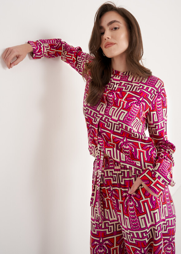 Corsica Geometric Print Shirt ROSSO Woman null